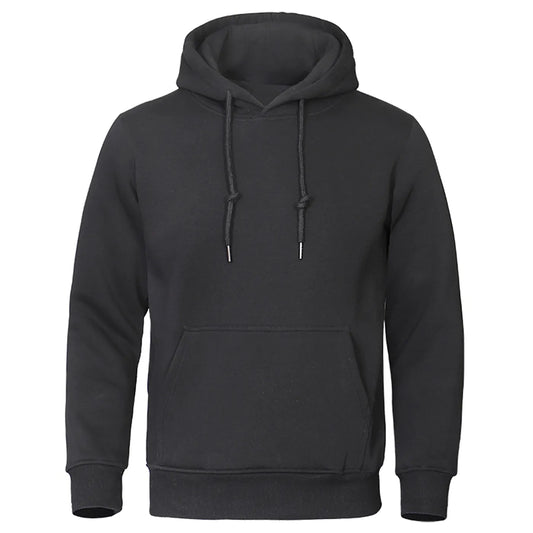 Solid Color Men Hoodies Fleece Warm Mens Sweatshirt Fashion Streetwear Casual Men's Loose Breathable Pullovers Brand Hoody